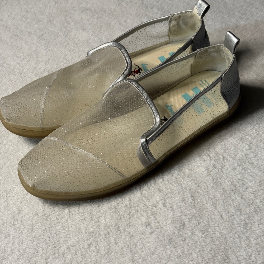 Toms Alpargata Women’s 8 Disney Cinderella‎ Glitter Mesh Wedding Shoes - Picture 6 of 7
